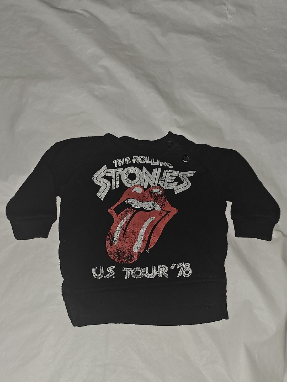 The Rolling Stones U.S. Tour '78 Black Long Sleeve Sweatshirt Baby NEWBORN Used